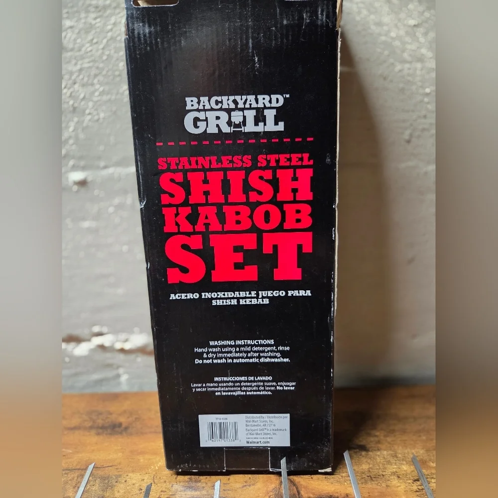 Deluxe Kabob‎ Set 6 Skewers Rack Preowned Used Once Perfect Stainless Steel
